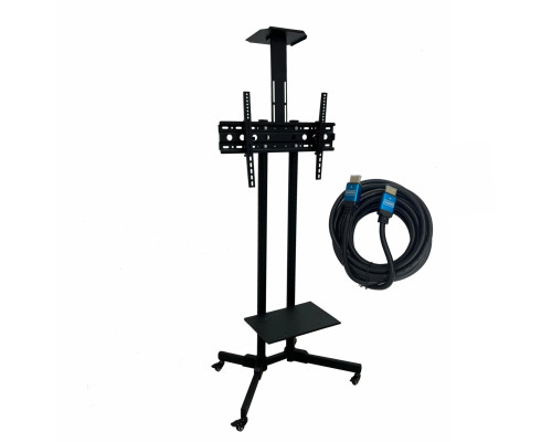 Напольная мобильная стойка для телевизора диагональю от 32 до 70 дюймов с кабелем HDMI, 5м, V1.4