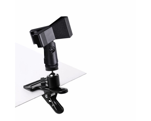 Держатель-прищепка для микрофона на зажиме до 4,7 см с поворотом на 360 градусов