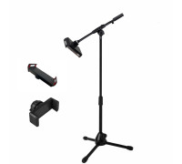 Напольная стойка ML31-3DJ с 3 держателями телефона или планшета на журавле с регулируемым углом наклона