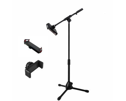 Напольная стойка ML31-3DJ с 3 держателями телефона или планшета на журавле с регулируемым углом наклона