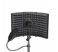 Акустический экран AK01-38MPP  с металлическим держателем для микрофона паук и поп фильтром диаметром 15.5 см на стойку с резьбой крепления 3/8"