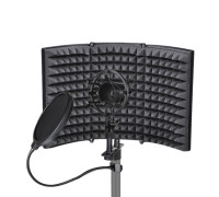 Акустический экран AK01-14MPP с металлическим держателем для микрофона паук и поп фильтром диаметром 15.5 см на стойку с резьбой крепления 1/4"