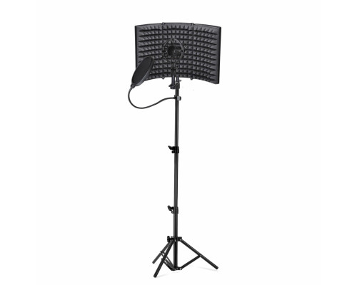 Акустический экран JBH-AKMPP с металлическим держателем для микрофона паук и поп фильтром 15,5 см для записи звука на напольной стойке