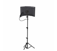 Акустический экран LS-AKP1P с держателем для микрофона паук P1 и поп фильтром диаметром 15.5 см на усиленной напольной стойке
