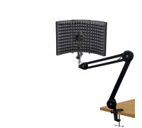 Акустический экран PTS-AKMP с металлическим держателем микрофона паук на усиленной настольной стойке пантограф