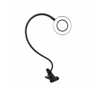 Гибкий светильник настольный RL-9bd на прищепке, диаметр 9 см, чёрный