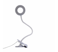 Гибкий светильник настольный RLW-9bd на прищепке, диаметр 9 см, белый