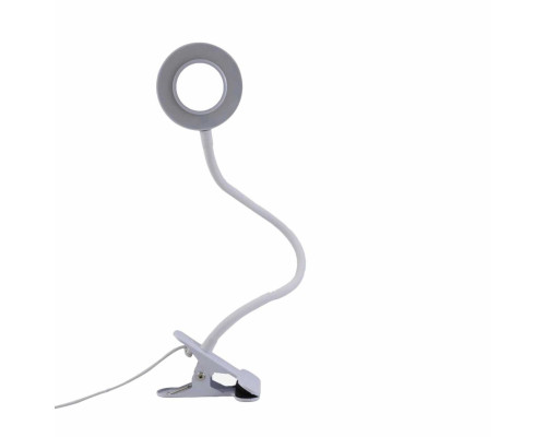 Гибкий светильник настольный RLW-9bd на прищепке, диаметр 9 см, белый