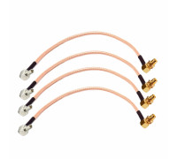 Комплект пигтейл-переходников TS9 - SMA female угловой, кабельная сборка, 4 шт, 15 см