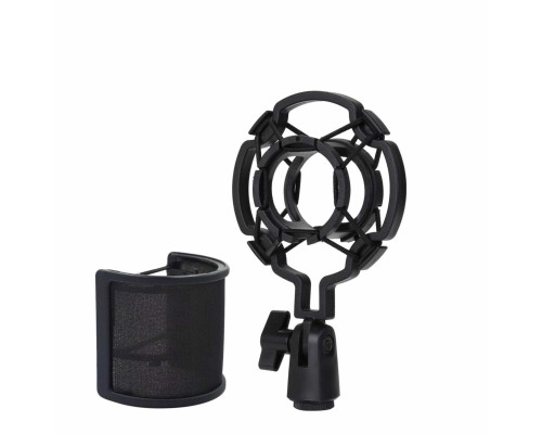Студийный комплект VZP-P1: студийная ветрозащита поп фильтр и держатель для микрофона паук P1