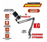 Настольная стойка пантограф KG-VZP-P2 с поп фильтром ветрозащитой и противоударным держателем паук P2 для микрофона