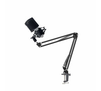 Настольная стойка пантограф KG-VZP-P2 с поп фильтром ветрозащитой и противоударным держателем паук P2 для микрофона