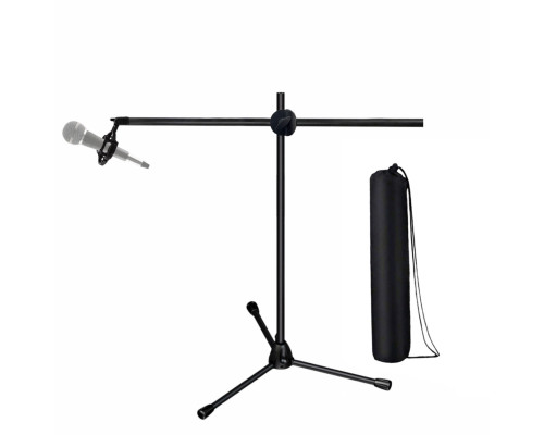 Напольная стойка MLL-03P низкая для подзвучки инструментов при игре сидя с держателем паук P1 для микрофона и чехлом для переноски