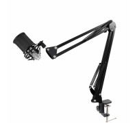 Настольная стойка пантограф NB-VZP-P2 с поп фильтром ветрозащитой и противоударным держателем паук P2 для микрофона