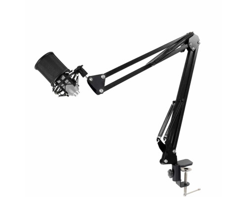Настольная стойка пантограф NB-VZP-P2 с поп фильтром ветрозащитой и противоударным держателем паук P2 для микрофона