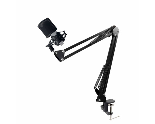 Микрофонная стойка настольная NB-VZP-MP с поп фильтром ветрозащитой и металлическим держателем паук для микрофона