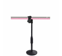 Фитолампа для растений FL-ZM-35P на подставке - держателе с креплением прищепка на утяжеленном основании, металл
