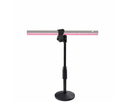 Фитолампа для растений FL-ZM-35P на подставке - держателе с креплением прищепка на утяжеленном основании, металл