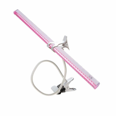 Фитосветильник на подставке, белом гибком держателе FL-MP-W для фитолампы на металлической прищепке