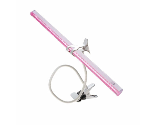 Фитосветильник на подставке, белом гибком держателе FL-MP-W для фитолампы на металлической прищепке