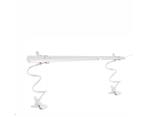 Фитолампа для рассады FL2-2PP-W, 2 линейных фитосветильника на 2 гибких белых подставках с пластиковой прищепкой