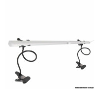 Подставка для фитосветильника 2MP-B из 2 гибких держателей для фитолампы на металлической прищепке, черная