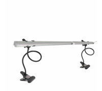 Фитолампа для рассады FL2-2MP-B, 2 линейных фитосветильника на 2 гибких чёрных подставках с металлической прищепкой