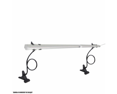 Подставка для фитосветильника 2РP-B из 2 гибких черных держателей для фитолампы на пластиковой прищепке