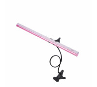 Фитосветильник на подставке FL-PP-B, на черном гибком держателе для фитолампы на пластиковой прищепке