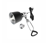 Светильник для террариума LST145D-50-K с диммером на проводе и креплением, ультрафиолетовая лампа греющая для рептилий, 50W