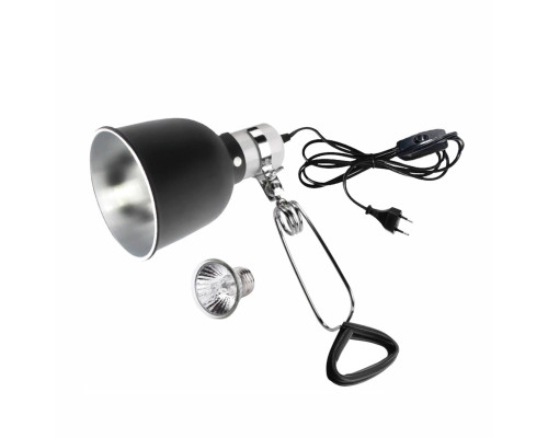 Светильник для террариума LST145-50-K с креплением, ультрафиолетовая лампа греющая для рептилий, 50W