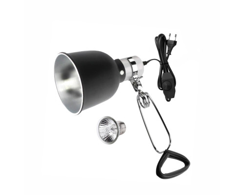 Светильник для террариума LST145D-25-K с диммером на проводе и креплением, ультрафиолетовая лампа греющая для рептилий, 25W