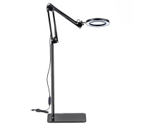 Напольная лампа лупа LN-22 на металл стойке NS-02B с плоским основанием и регулируемой высотой