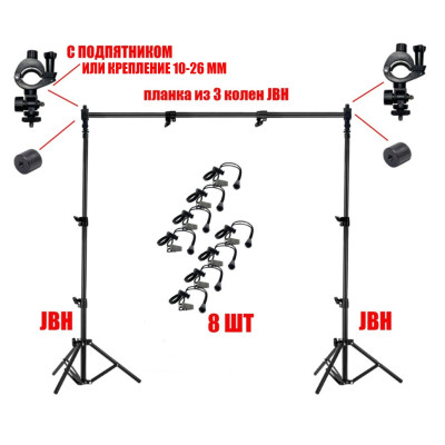 Каркас высота 2 м, ширина до 1.8 м с 8 боковыми зажимами для фотофона