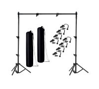 Каркас высота 2 м, ширина до 1.8 м с 8 боковыми зажимами для фотофона и 2 сумками для переноски