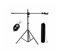 Напольная стойка штатив для съемки сверху JBH-G1CB с держателем для телефона, с сумкой для переноски и кнопкой Bluetooth