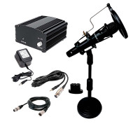 Комплект KM300-40 конденсаторный микрофон E300 с фантомным питанием 48V на настольной стойке NVP-40 и кабелями для подключения