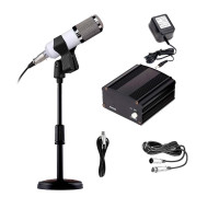 Комплект KM800-SB конденсаторный микрофон BM800 белый с фантомным питанием 48V на настольной стойке c кабелями для подключения