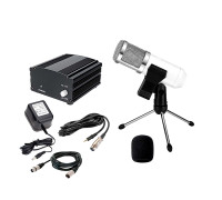 Комплект KM800-TB конденсаторный микрофон BM800 белый с фантомным питанием 48V на настольной треноге с кабелями для подключения