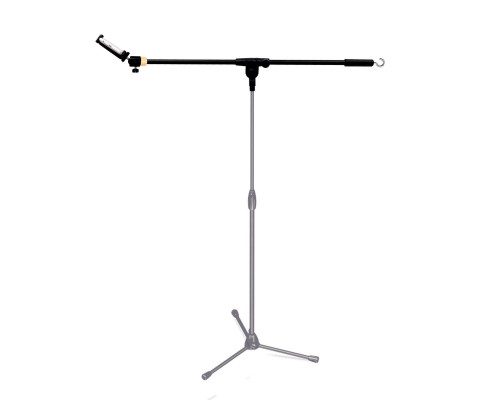 Наклонная стойка PRO-63-38STK с держателем для телефона на шарнире и крючком для противовеса для горизонтальной съемки сверху на штатив с резьбой 3/8"