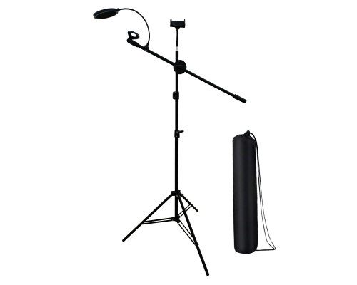 Напольная стойка штатив JBH-PF15H с держателями для микрофона и телефона, поп-фильтром диаметром 15,5см и сумкой для переноски