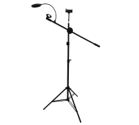 Напольная стойка штатив JBH-PF10 с держателями для микрофона и телефона и с поп-фильтром диаметром 10см