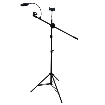 Напольная стойка штатив JBH-PF10 с держателями для микрофона и телефона и с поп-фильтром диаметром 10см