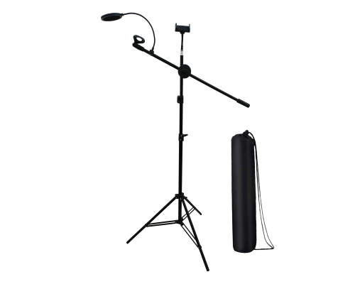 Напольная стойка штатив JBH-PF10H с держателями для микрофона и телефона, поп-фильтром диаметром 10см и сумкой для переноски