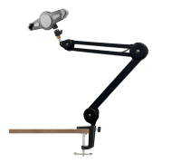 Настольная стойка пантограф PTS-C18 с усиленной струбциной, шарнирным креплением и держателем для планшета 18-29 см