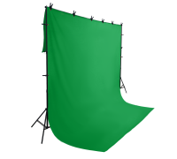 Каркас GP3-PF33 с фоном хромакеем 3х3 м на планке из 4 секций, шириной до 3 метров с прищепками