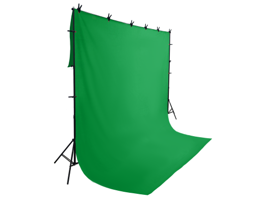 Каркас GP3-PF33 с фоном хромакеем 3х3 м на планке из 4 секций, шириной до 3 метров с прищепками