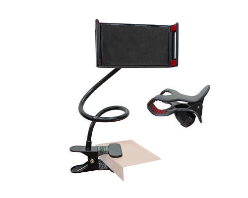 Гибкий держатель для телефона или планшета GD2 с 2 зажимами до 18 см с металлической прищепкой