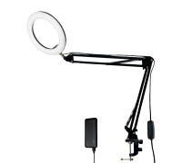 Автономный светильник NB2S26-PB диаметром 26 см на пантографе и усиленной струбцине с внешним аккумулятором