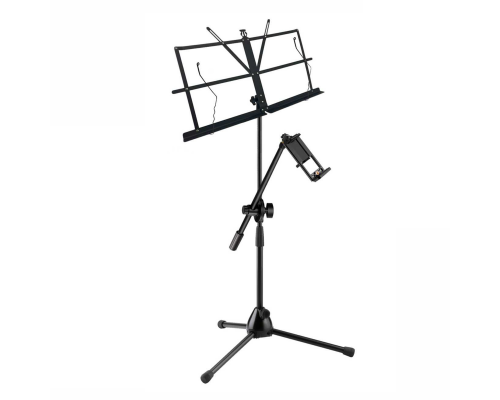Подставка для нот PML-01-DTP складной пюпитр на стойке с двухсторонним держателем для телефона или планшета
